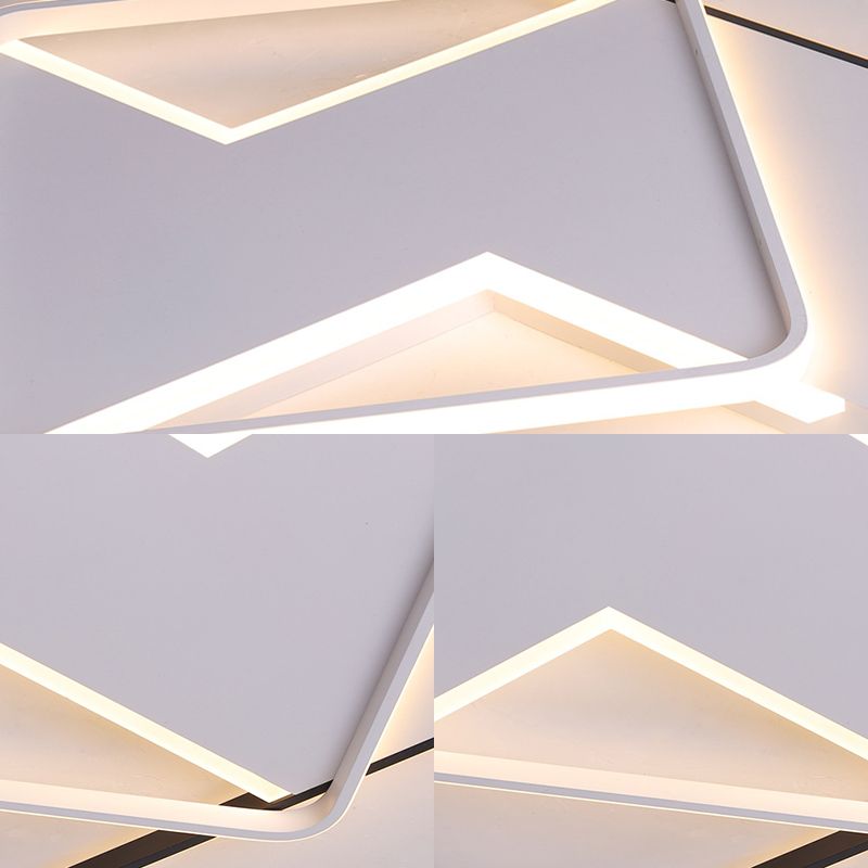 16"/19,5"/23,5"/35,5" W dubbele vierkante plafondinbouwlamp minimalistische metalen led zwart-witte plafondlamp in warm/wit