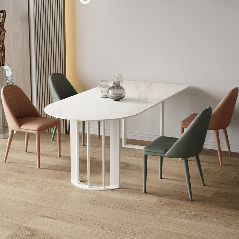 Simplicity Free Form Table Sintered Stone Top Iron Base Dining Table