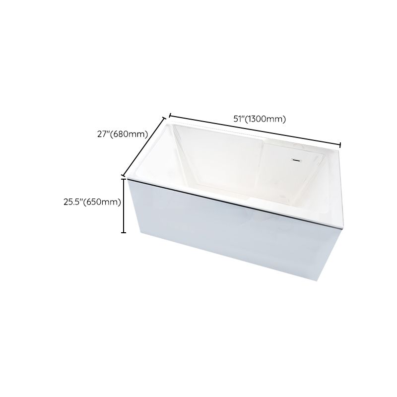 Freestanding Acrylic Bathtub Modern Stand Alone Soaking Tub with Slotted Overflow Drain