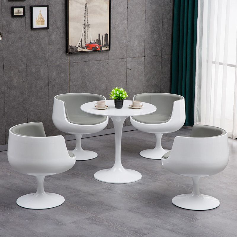 Contemporary Stone Dining Set 1/2/5 Pieces Round Dining Table Set