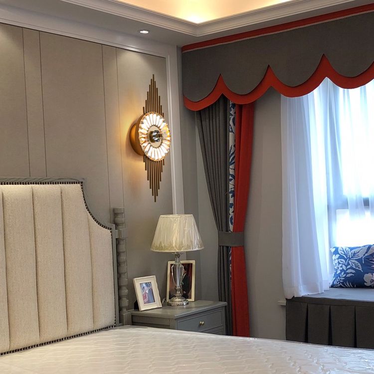 Contemporary Round Sconce Lights Metal and Crystal 3 Lights Wall Mount Light Fixture