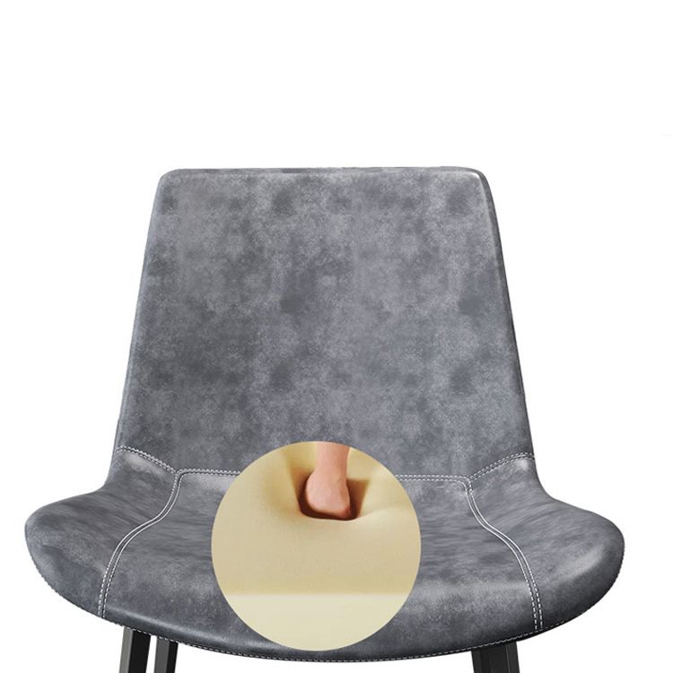 Leather Dining Chairs Industrial Design Solid Back Arm Side Chairs for Kitchen