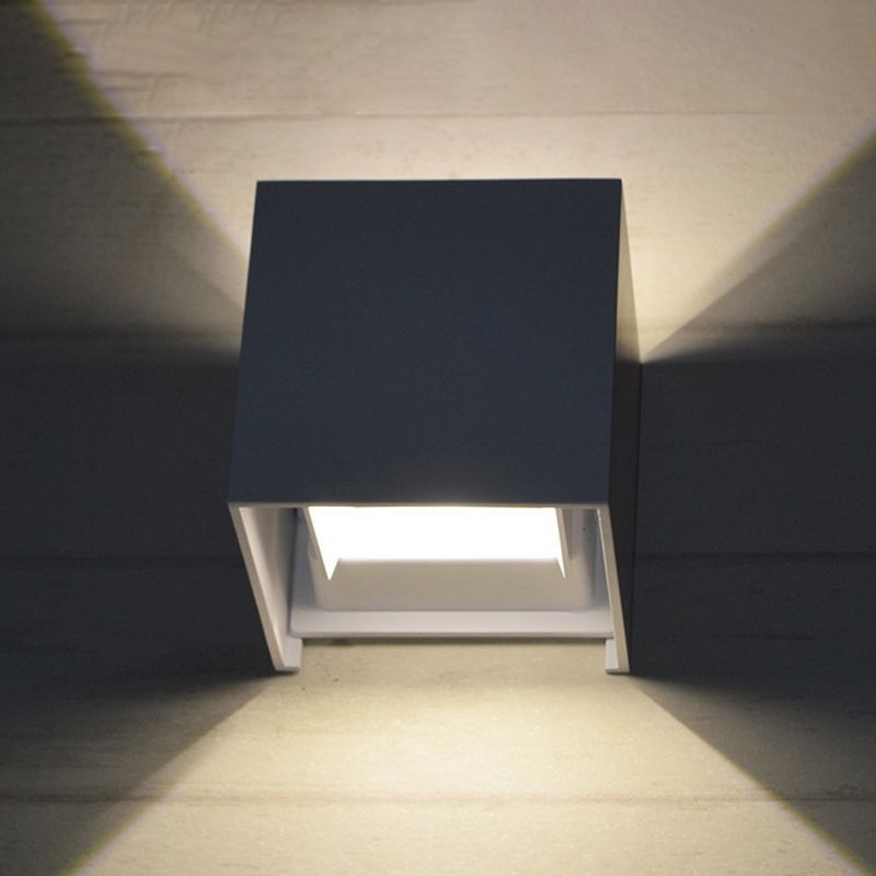 Square 2-Lights Wall Lighting Fixtures Modern Style Aluminum Wall Mounted Lamps