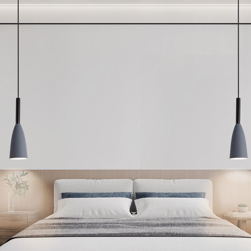 1 Lichthängeleuchte moderne Federlampe mit Metallschatten