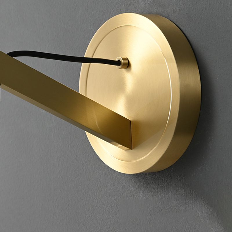 Black / Gold 1 - Light Wall Light Glass Tube Shade Solid Brass Wall Sconce