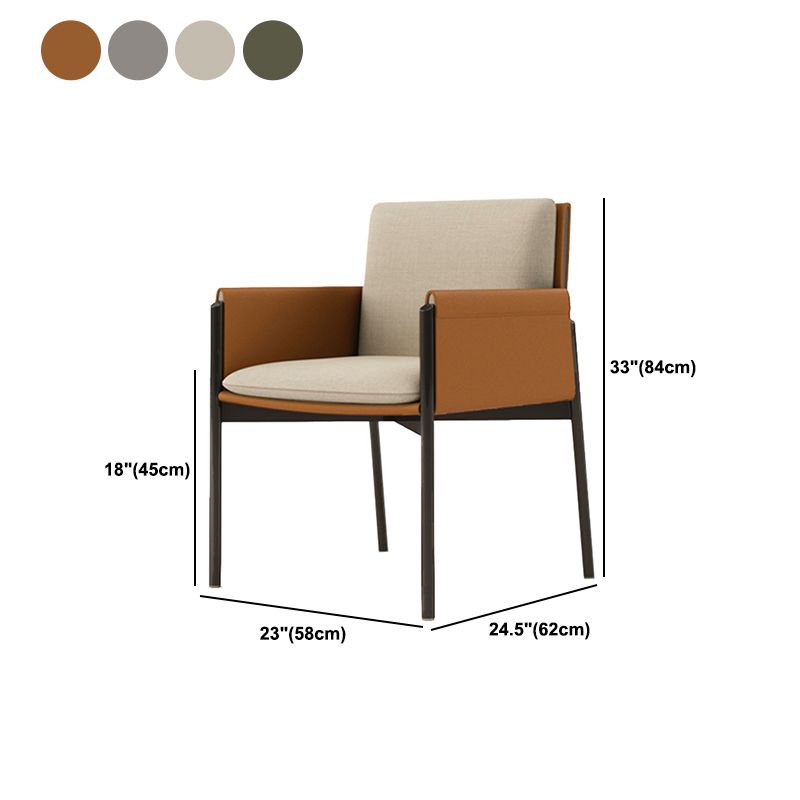 Modern Style Linen Dining Room Chair Arm Metal Side Chair for Home Use