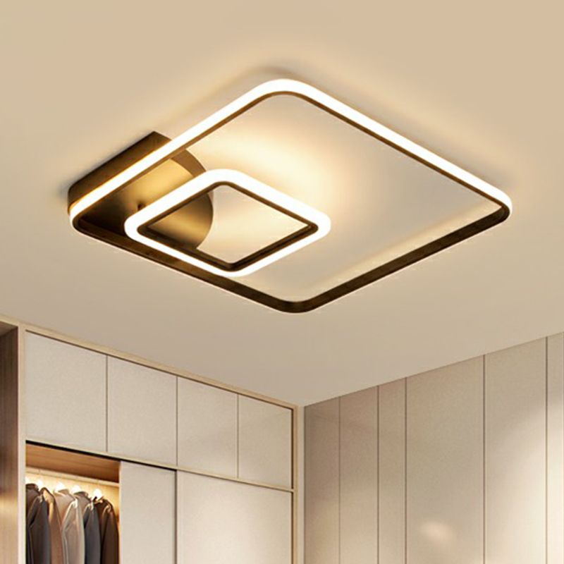 Lampada da incasso a soffitto quadrata a LED con montaggio a incasso Lampada da incasso moderna in metallo nero per hotel