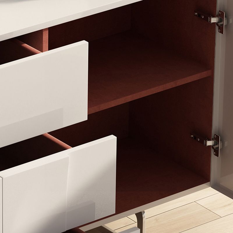 Nordic Style Solid Wood Storage Drawers Sideboard Cabinet in White