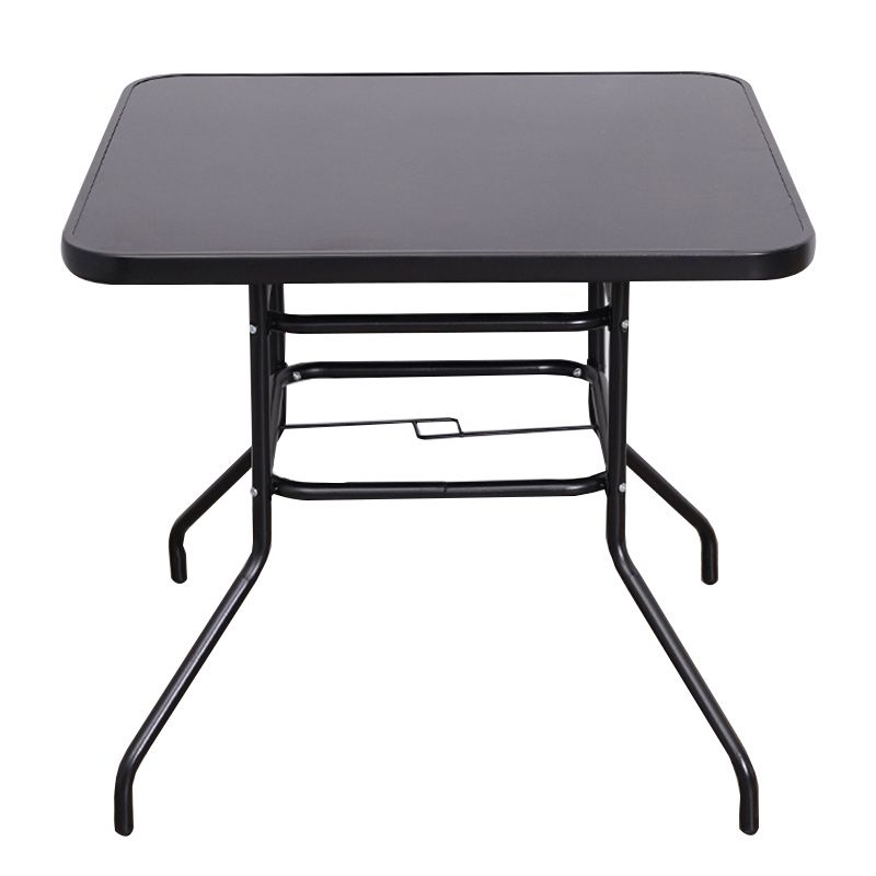 Water Resistant Bistro Table Industrial Glass Top Rust Resistant Table