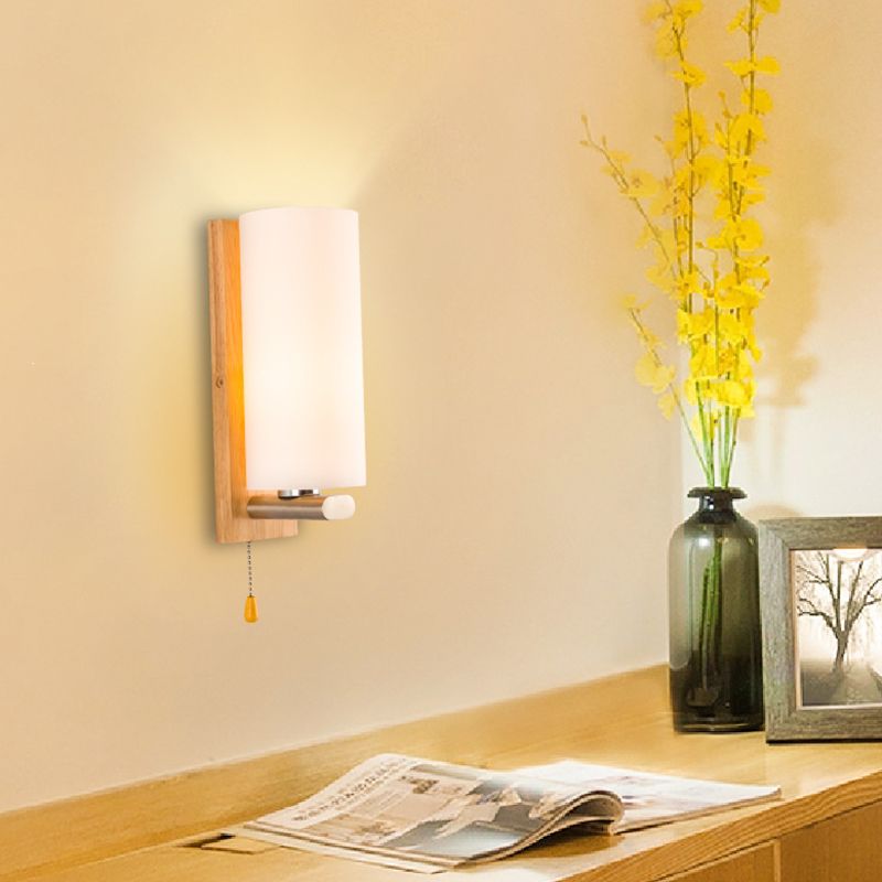 Cilindro de la sala de estar accesorio de iluminación de pared de vidrio Iluminación de pared moderna en blanco