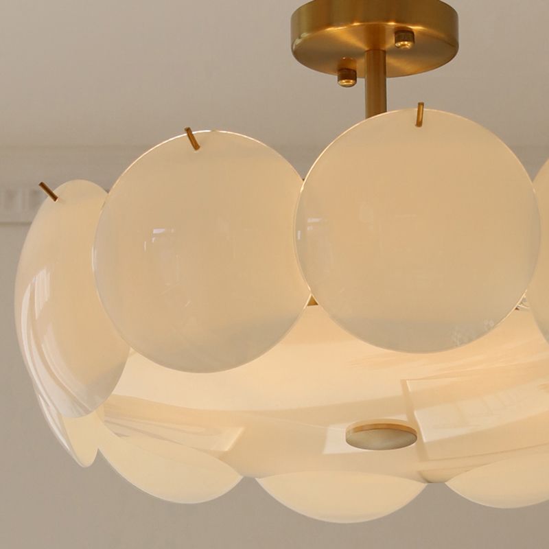 Plafonnier en forme d'anneau, Style créatif moderne, montage encastré en fer pour salle à manger