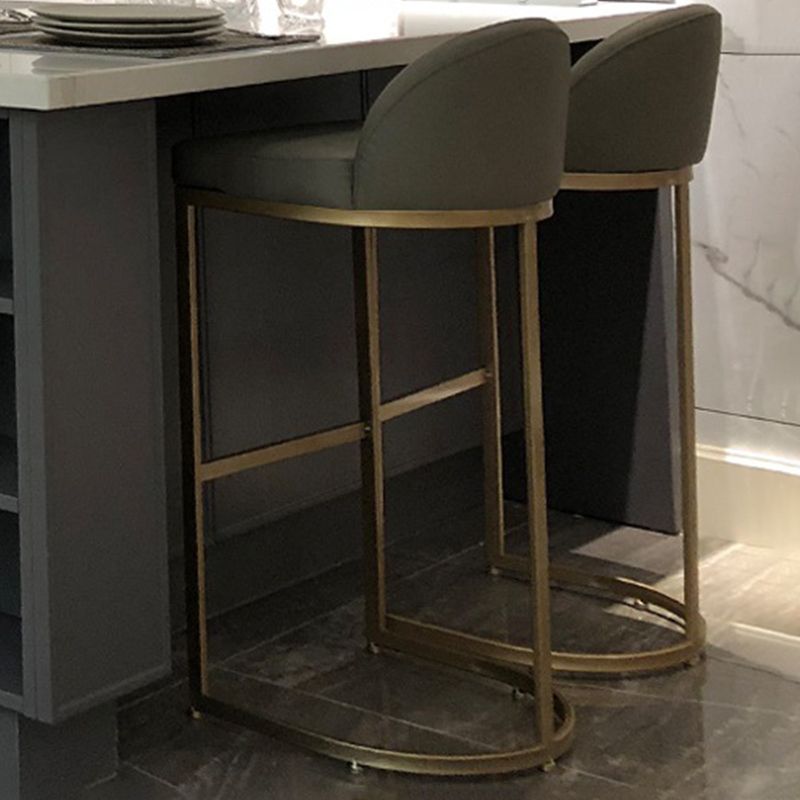 Bucket Bar Stool Contemporary Low Back Dining Stool with Footrest