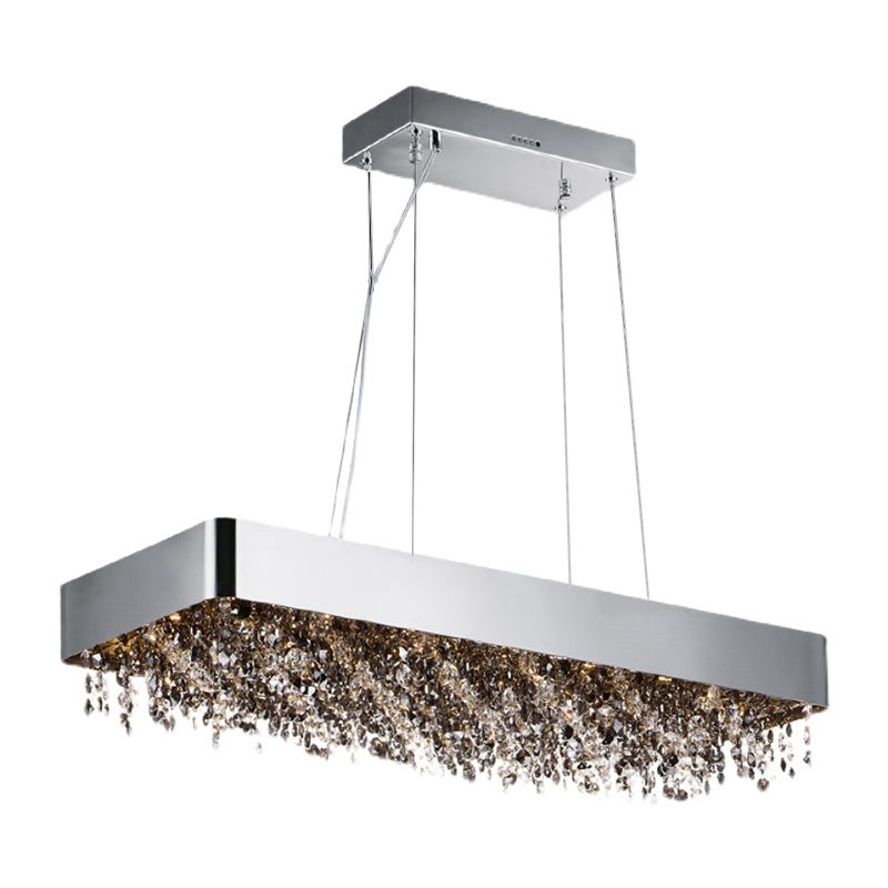 Ideas de iluminación de isla rectángulo de estilo contemporáneo Crystal Island Lights
