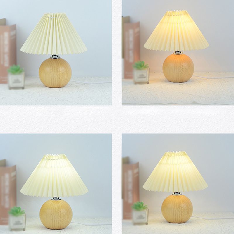 Lámpara de mesa de forma de cono de estilo de tela de estilo moderno luz de mesa de luz