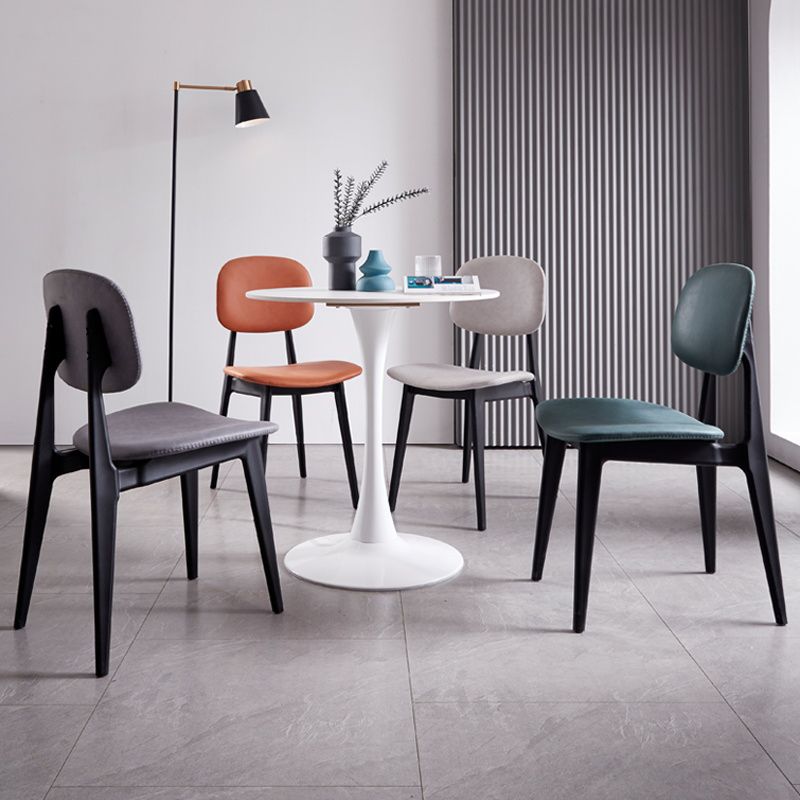 Nordic Style Armless Metal Dining Room Chair Open Back Dining Side Chair