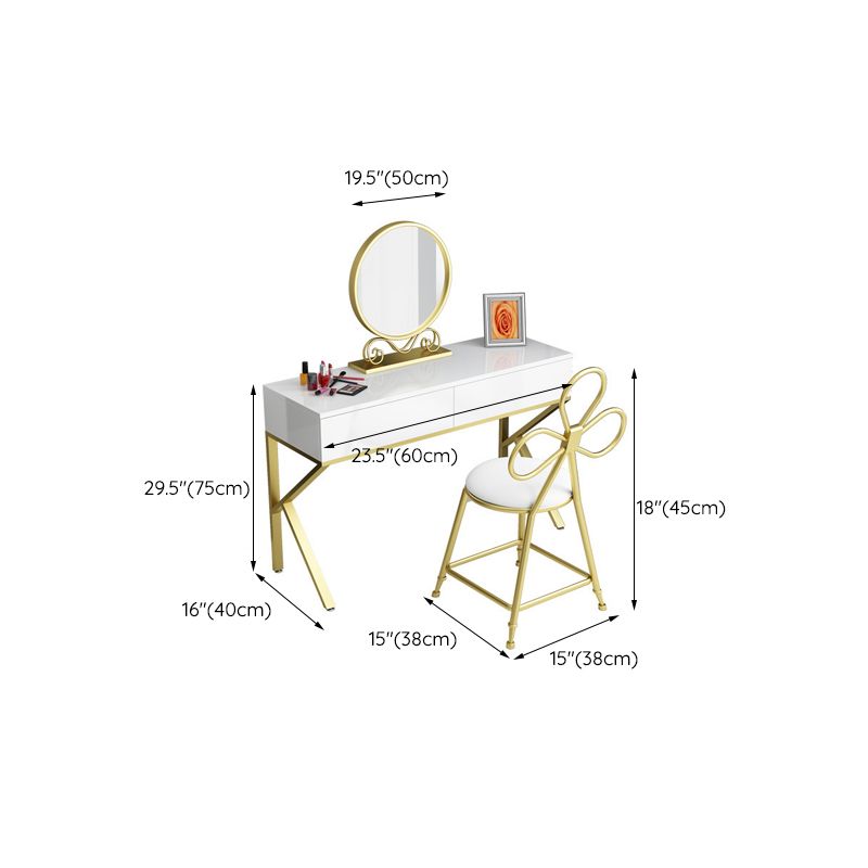 Glam Make-up Vanity 15.74" Wide Vanity Tables with 2 Storage Drawers