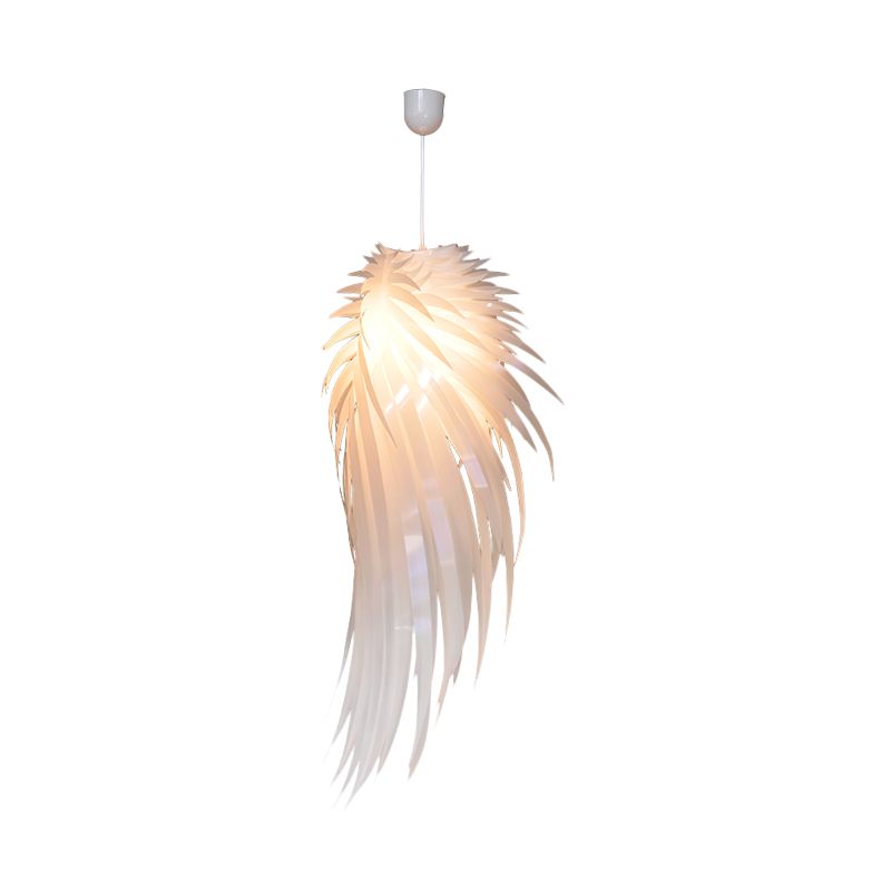 White Wing Hanging Ceiling Light Contemporary 1 Light Plastic Pendant Light, 23.5"/35.5"/47" Wide