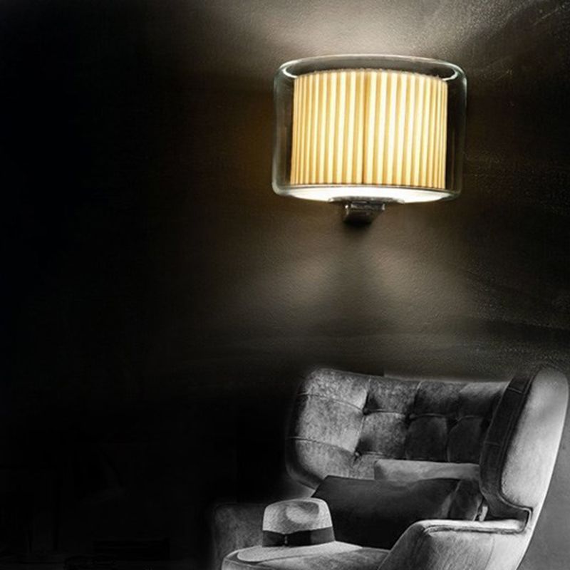Modern Wall Lamp Household Clear Glass Wall Mount Lighting for Sitting Room