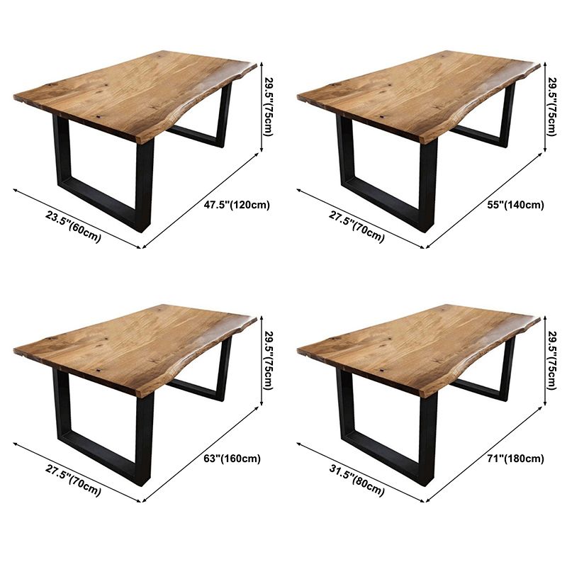 Industrial Brown Rectangle Shape Dining Table Solid Wood Standard Dining Table for Kitchen