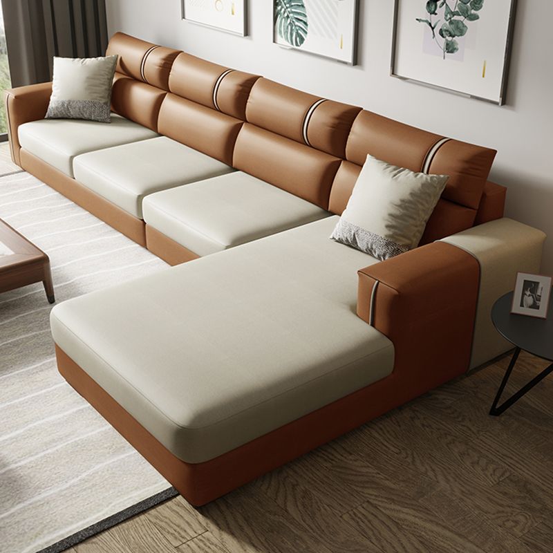 Contemporary L-Shape Sectional with Chaise and Recessed Arms