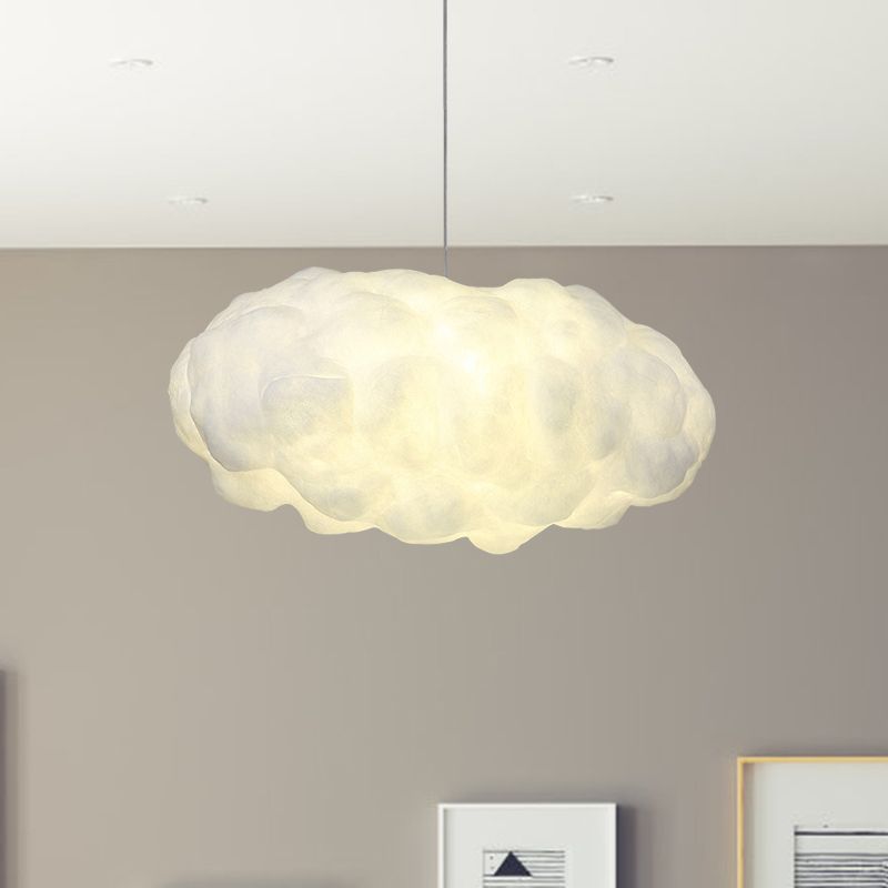 Kit de lumière suspendue à nuage minimalisme coton 1 tête d'éclairage pendentif blanc en lumière chaude / blanche