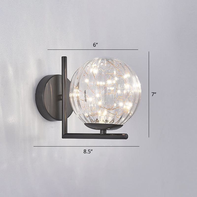 Glas Mini Globe Wall SCONCE Designer Stijl LED Wandbevestiging Lichtmontage voor slaapkamer