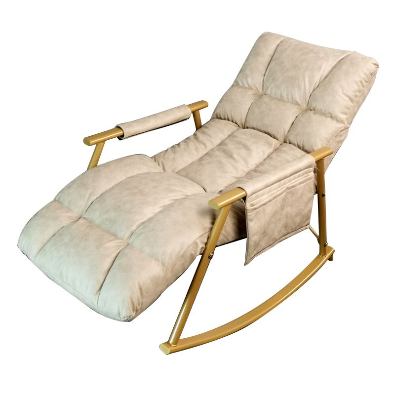 Fashionable Indoor Rocking Chair Solid Color Tufted Rocker Chair for Living Room