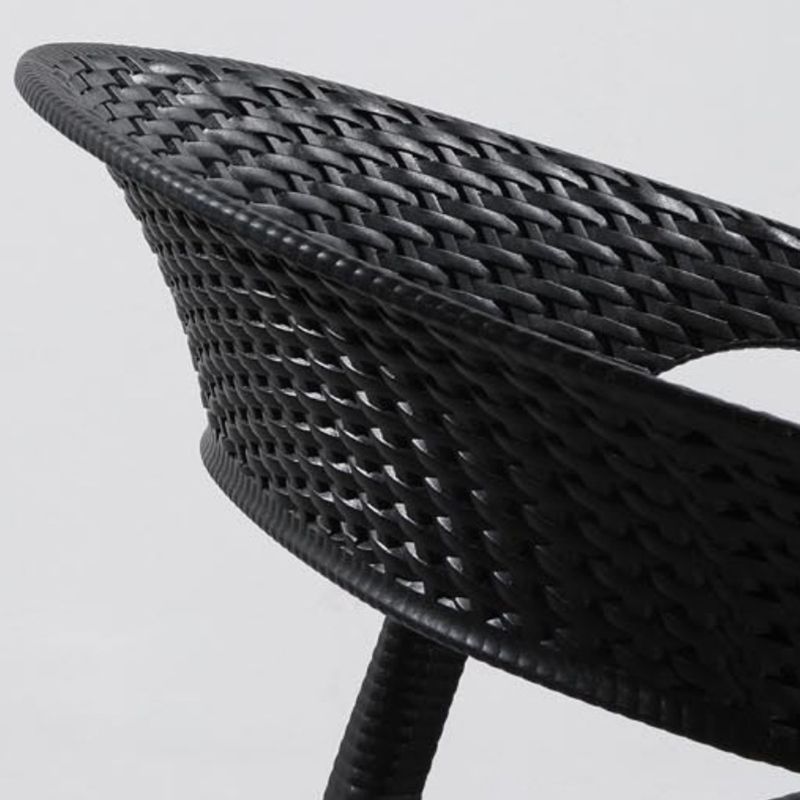 Contemporary Open Back Dining Chair Plastic Stackable Dining Arm Chair