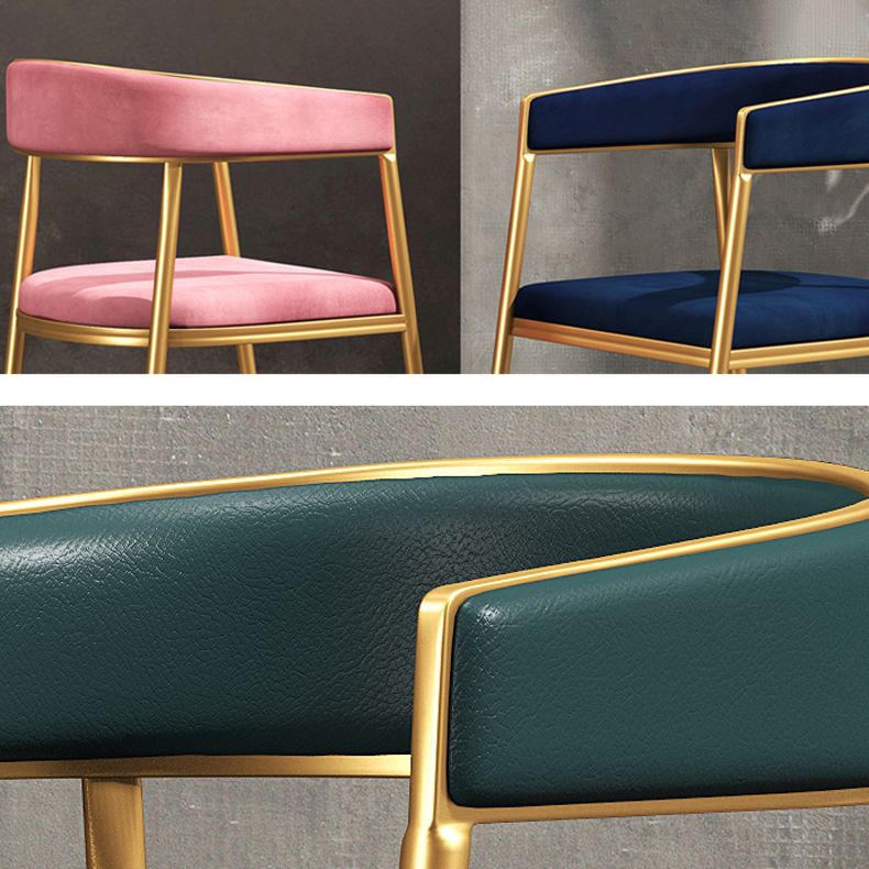 Glam Metal Armless Dining Chair Open Back Dining Side Chair for Home Use
