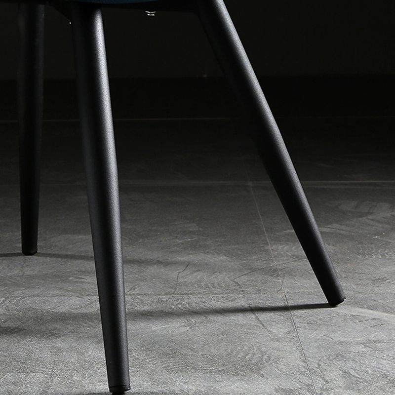 Industrial Style Faux Leather Chair Armless Side Chairs with Metal Legs for Kitchen