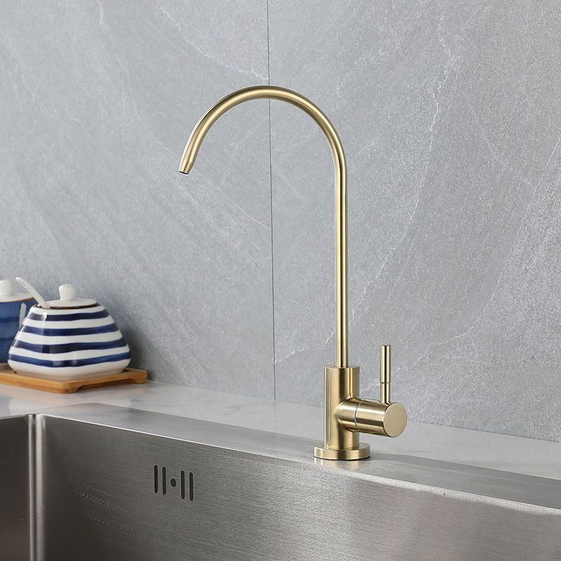 Contemporary Single Handle Kitchen Faucet Pull Down 1-Hold Bar Faucet with No Sensor