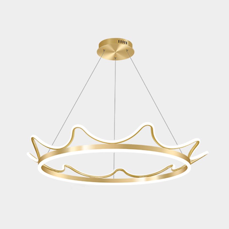 Lámparas de lámparas de lámpara de aluminio modernas Corona de lámparas colgantes de suspensión de 2 luces