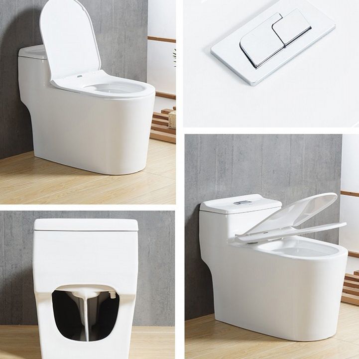 Modern Elongated Toilet Bowl Siphon Jet Flush Toilet with Seat for Bathroom