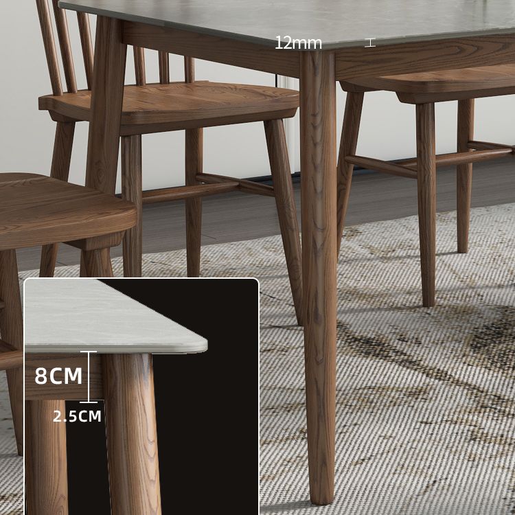 Medieval Modern Grey Table Rectangle Sintered Stone Table with 4 Legs for Restaurant