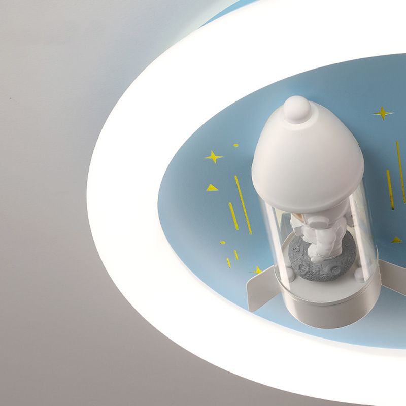 Cartoon métallique rond encastré LED lampe unique Chambre d'enfants encastré luminaire