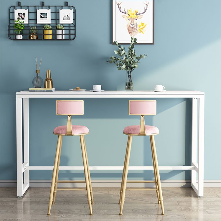 Table en marbre moderne avec table rectangle supérieure à trestle blanc noir table-41.3 "H