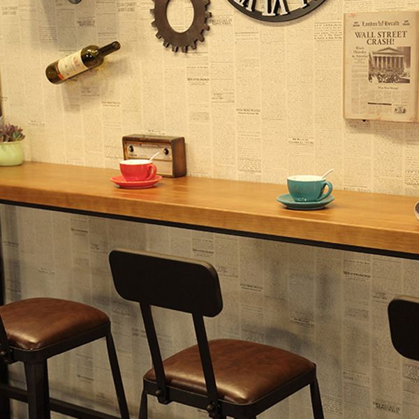 Industrial 1/5 Pieces Bar Table Set Rectangle Pine Wood Counter Table with High Stools