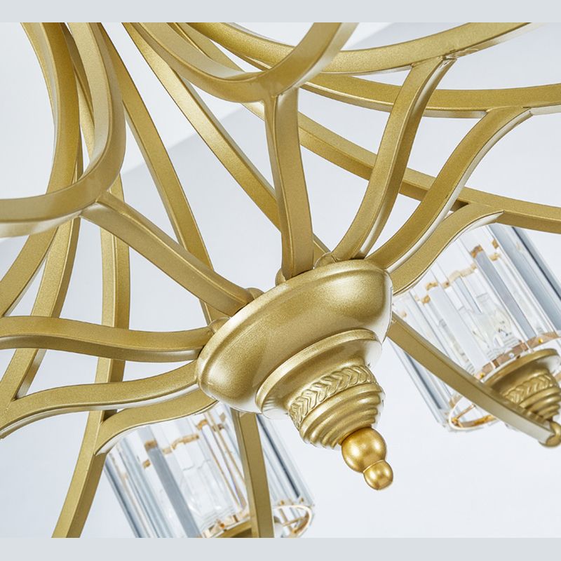 Modern metaalhangende kroonluchter lichtcilinder helder kristal schaduw plafond kroonluchter voor woonkamer