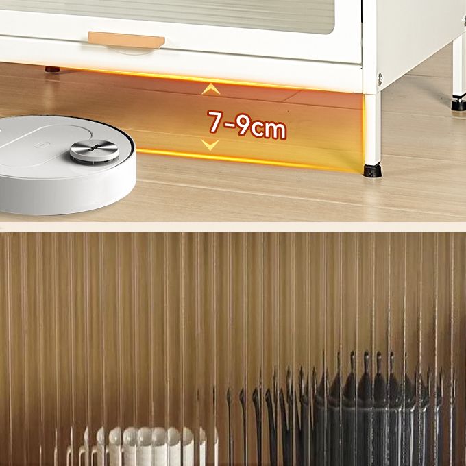 Metal Closed Back Bookcase Standard Glam Bookshelf with Cabinets