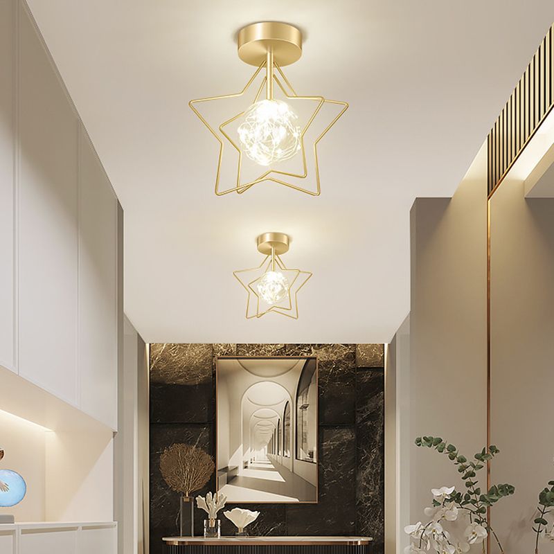 Star Flush Mount Lighting Modernism Metal Ceiling Light for Home