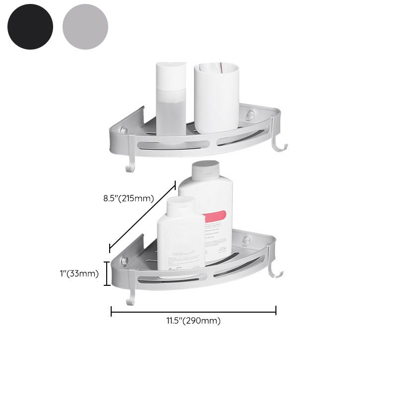 Modern Aluminum Bathroom Accessory Set Black/ Sliver Bath Shelf