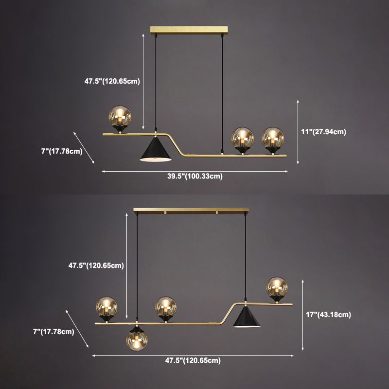 Contemporary Island Light Globe Glass Island Lights for Kitchen