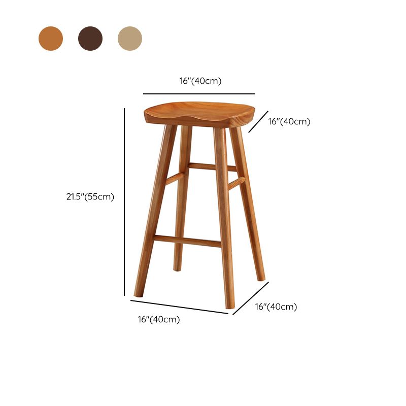 Contemporary Solid Wood Bar Stool Backless Bar Stool for Home Use