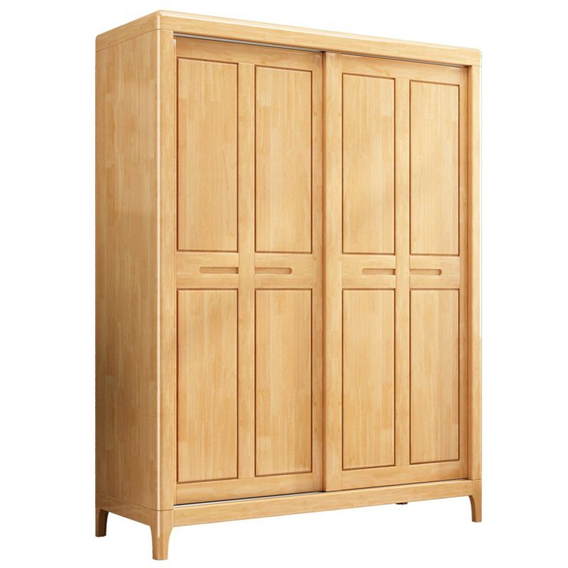 Traditional Solid Wood Wardrobe Freestanding Wardrobe with Self Close Drawers and Doors