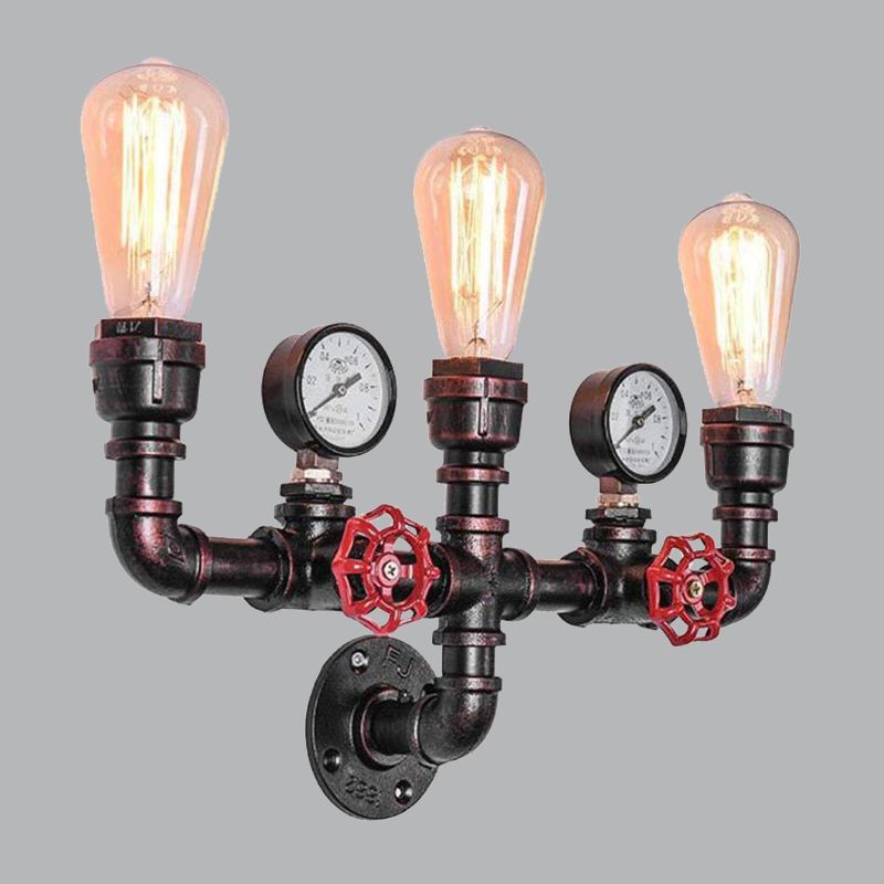 Tuyau et jauge de pression luminaire mural industriel appiculture murale en métal de cuivre industriel pour le restaurant
