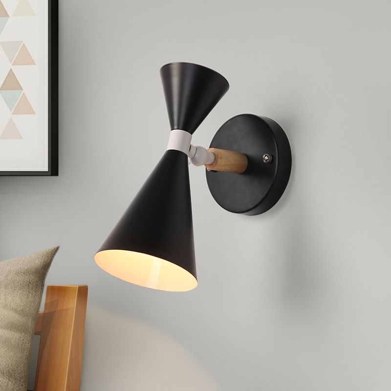 Modern Wall Lights Double Cone-Shaped Wall Sconces Metal 1 Light Sconce Light
