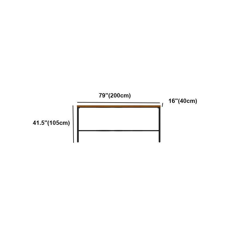Brown Modern Style Bar Table Solid Wood and Iron Breakroom Bar Table