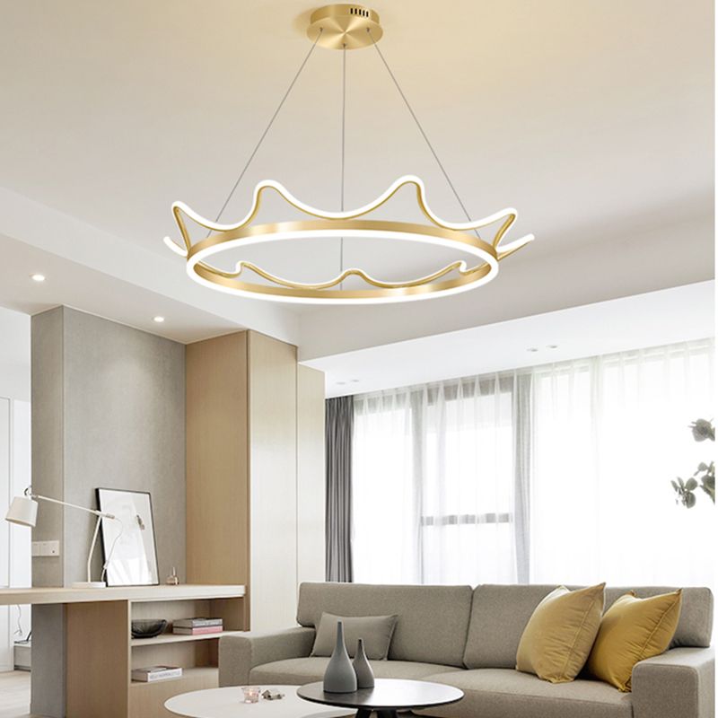 Lámparas de lámparas de lámpara de aluminio modernas Corona de lámparas colgantes de suspensión de 2 luces