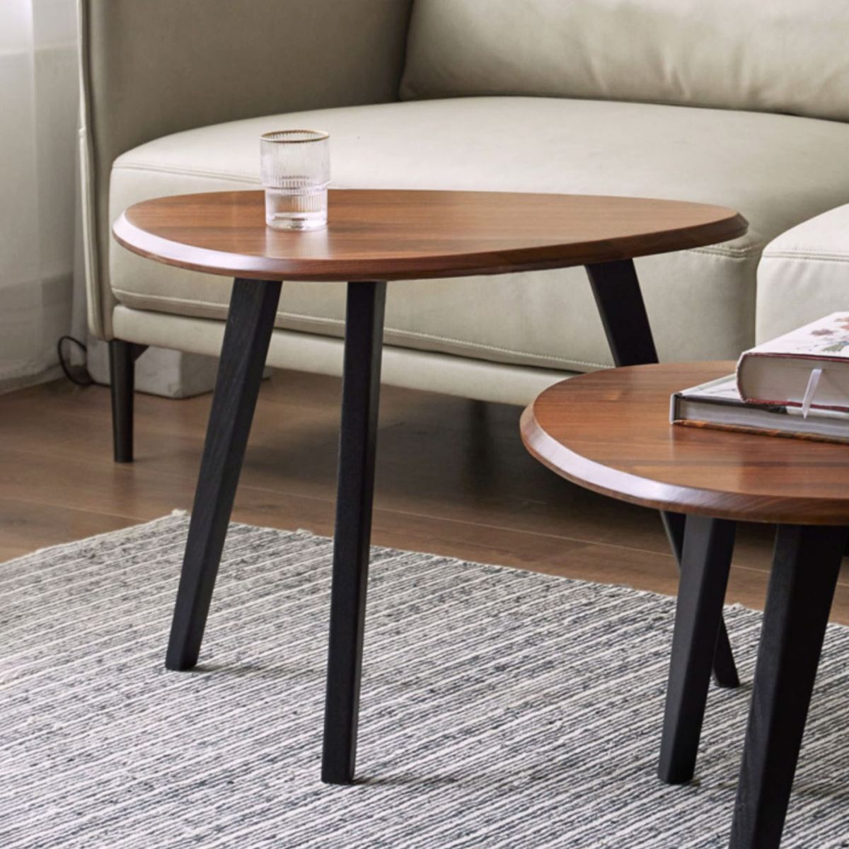 3 Legs Coffee Table Wood Geometric Coffee Coffee or End Table