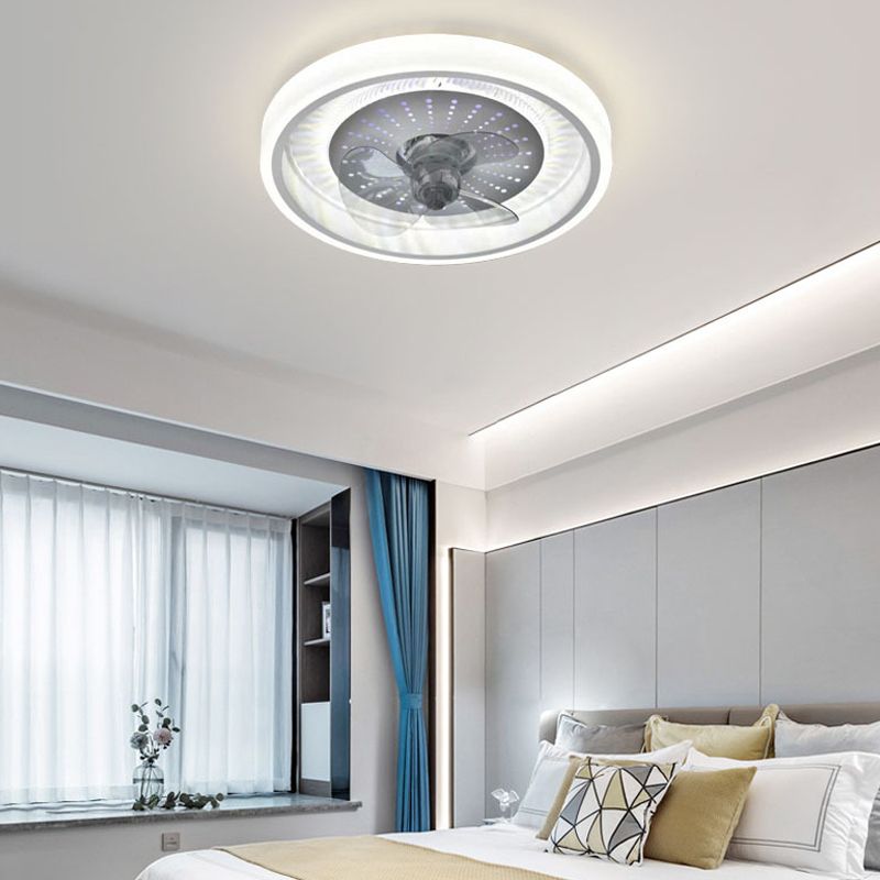 Kreisförmige Flush -Mount -Lüfterlampe Minimalist LED Semi Flush Mount Leuchte für Schlafzimmer